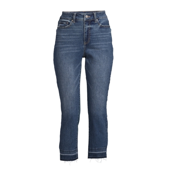 Time AND Tru Women's and Women's Plus High Rise Straight Crop Jean - Picture 5 of 7